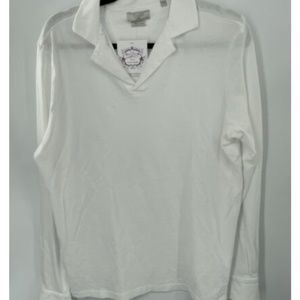 Ka/Noa white long sleeve polo shirt sz L